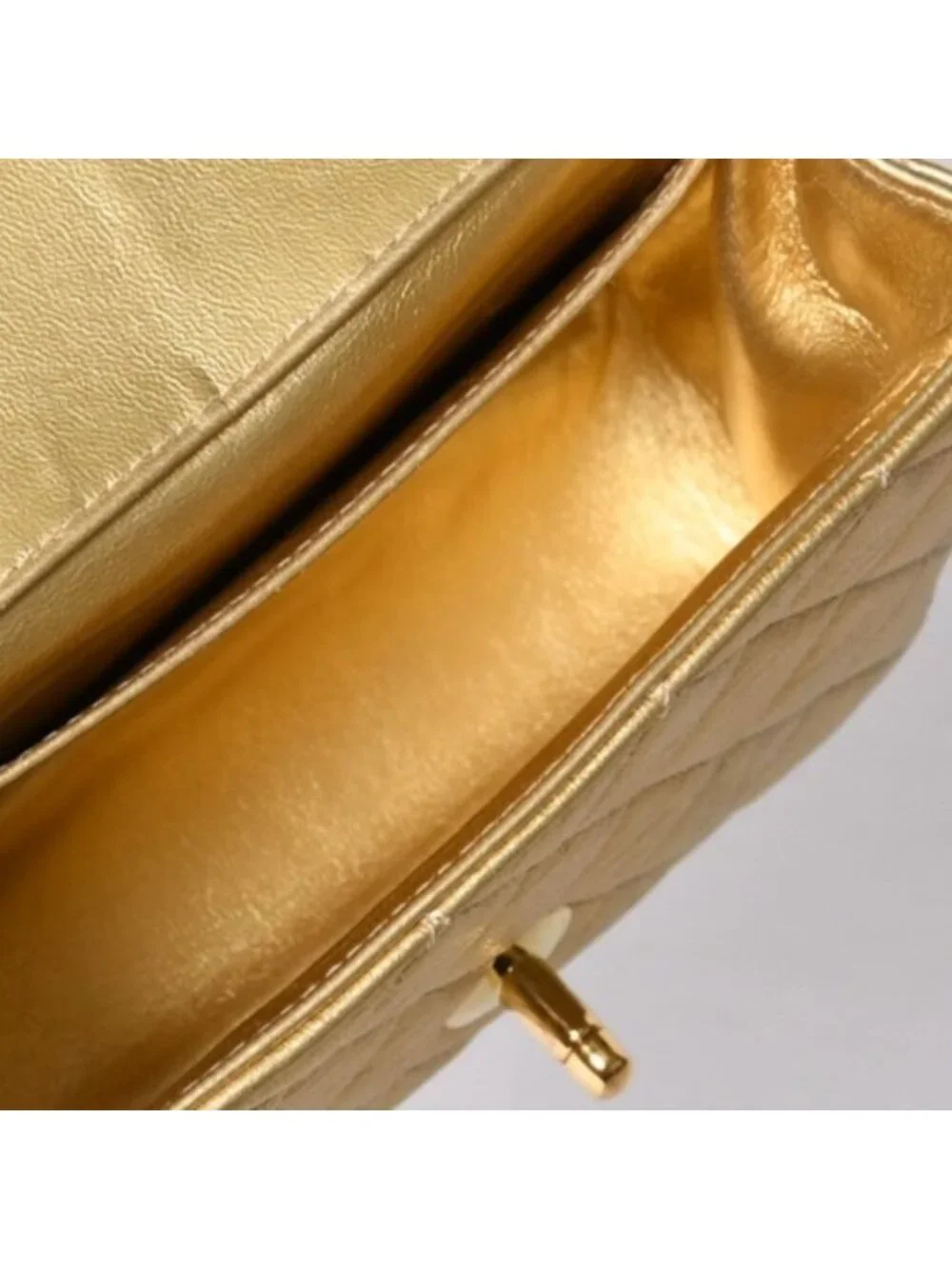 Chanel Quilted Parent Child Mini Bag Gold